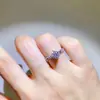 Anel de moissanita de luxo leve de 1 quilate anel cor D atacado Anel de diamante feminino caneta de diamante testada com certificado cartão preto