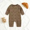Mameluco de Leopardo para Bebé 2026 Otoño Estilo Coreano de Manga Larga Mono Unisex Moderno para Bebé Ropa Suave