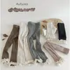 Novedad Otoño Medias para Niños Estilo Coreano Rayas Anchas Encaje Grande Longitud al Tobillo para Niñas Ropa Exterior para Bebé Calcetines Leggings