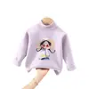 Camada Base Feminina Gola Meia-Alta 2026 Outono/Inverno Novo Estilo Roupa Íntima Infantil de Manga Longa Top de Lã Quente Versátil Estiloso
