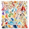 50 Pegatinas de Vestido de Princesa Gao Ding Estilo Retro Europeo Falda de Banquete Libro de Mano DIY Teléfono Móvil Taza de Agua Pegatina Impermeable Papel de Dibujo