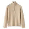 Otoño e Invierno Nuevo Estilo 100% Cachemira Pura Tejido de Punto para Hombre Medio Cuello Alto Cremallera Ropa Interior Tejido de Punto Cálido de Cachemira