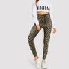 Cross-border popular leopard estampa leggings europeu e americano cintura alta apertado quadril lifting esportes outerwear stretch yoga cropped calças