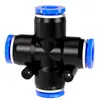 Conector en Cruz de Cuatro Vías Neumático de Conexión Rápida para Compresor de Aire Zhuoji Pza4 6 8 10 12mm