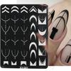 Placa de aço nova para nail art transfronteiriça Linhas geométricas francesas Irregular Sorriso Ferramentas de impressão para nail art em aço inoxidável