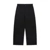 Calça de Trabalho Casual Retro Americana Básica Fee the End para Homens, Perna Reta Solta de Algodão Branca K167