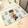 Alfombrilla de baño Super Mario de Barro Diatomeas Absorbente Alfombrilla de baño de Dibujos Animados Suave Secado Rápido Antideslizante para Puerta Felpudo