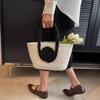 Bolsa de Cuerda de Algodón Bolsa Tejida de Paja Cuerda de Algodón Bolso de Mano de Cuerda de Algodón Bolso de Hombro Bolso de Playa Hueco Bolso Tote Bolsa Tejida Arcoíris