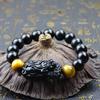 Pulsera valiente de obsidiana natural piedra ojo de tigre pulsera de piedra ojo de tigre hombre obsidiana fábrica directa mayoreo