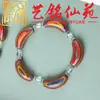 Pulsera de Madera de Marañón Arcoíris, Diseño Artístico, Nuevo Estilo Chino, Unisex, Tubo Curvado de Madera, Pulsera de Estilo Retro