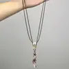 Collar Colgante Geométrico Vintage de Ámbar de Imitación Lujo Ligero Gama Alta Artesanía Pesada Estilo Étnico Cadena Larga para Suéter para Mujer