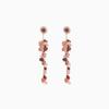 Aretes de Borla de Grava de Diamante de Aguja Plateada para Mujer Color Granada Aretes de Estilo Dulce y Fresco Aretes de Moda con Sentido del Diseño Exagerado