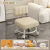Taburete con Ruedas Giratorias, Taburete Bajo con Ruedas, Taburete Infantil, Taburete para Cambiarse los Zapatos en Casa, Taburete Móvil para Sofá, Silla con Soporte Lumbar y Respaldo