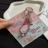 Colgante de salchicha en forma de corazón rosa pálido, dulce y fresco, cadena para teléfono de hueso de serpiente, llavero de dibujos animados lindo y charm para bolso