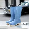 2026 Botas de Lluvia para Adultos de Color Sólido, Caña Alta, Antideslizantes, Impermeables, Zapatos de Agua de PVC para Trabajo en Cocina para Mujer