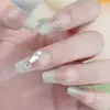 Unhas Usáveis Feitas à Mão Atacado Xiaohongshu Douyin Venda Quente Diamante Borboleta Coração High-End Nail Art Unhas Usáveis 24 Peças