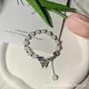 Pulseira de Pedra Olho de Gato Tiktok para Mulheres, Design de Nicho, Pentagrama de Cristal, Pulseira de Pedra da Lua Cinza, Presente da Moda para Estudantes e Melhores Amigas