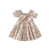 Vestido para Menina 2026 Novo Estilo de Verão Moda Vestido de Princesa para Menina Pequena Algodão Puro Verão Vestido Floral Infantil