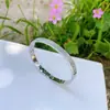 Pulseira de Aço Titânio Prata Feminina Anel de Zircônia de Alta Qualidade Joia de Mão Pulseira Prata Pulseira de Corda Pulseira Atacado