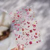 Adesivos de Ano Novo para Unhas Ano do Cavalo Embossados 2026 Tendência Quente da Internet Padrão de Tecido Simples Moderno Decoração de Unhas de Cavalinho