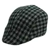 Gorra retro para hombre, boina a cuadros de otoño e invierno, gorra coreana de mediana edad, gorra progresiva informal Joker, venta al por mayor