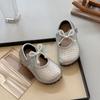 Zapatos de Cuero para Niñas 2025 Otoño Nuevos Zapatos de Princesa para Niños Suela Suave Zapatos Mary Jane Perlados Zapatos de Baile con Lazo
