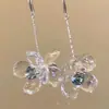 Brincos de Flor Transparentes para Mulheres, Brincos de Franja Adequados para o Verão, Brincos Únicos e Bonitos Estilo Resort à Beira-Mar Únicos