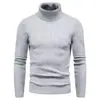 Suéter de Cuello Alto Nuevo Otoño Invierno 2026 para Hombre al por Mayor Estilo Coreano Ajustado Juvenil Color Sólido Suéter de Punto Capa Base