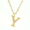 Comercio exterior transfronterizo popular collar de 26 letras colgante de acero de titanio moda europea y americana cadena de clavícula simple venta al por mayor de joyería de fábrica