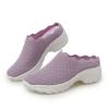 Primavera e verão voar tecido malha respirável sapatos femininos verão coreano sapatos leves femininos um pé meio arrasto sapatos femininos tamanho grande tendência