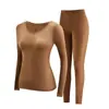 Ropa Interior Térmica Bosein para Mujer Autocalentable Temperatura Constante Ropa para Belleza de la Piel Ultradelgada Alta Elasticidad Máscara Base Muscular Conjunto de Ropa Ropa de Otoño y Pantalones Largos