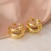 Brincos de Pino Agulha de Prata Esterlina 925 Camada Múltipla Empilháveis em Forma de C Argola Redonda Temperamento Exagerado Versáteis Irregulares Minimalistas Luxo Leve Ornamentos de Orelha