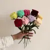 Direto do fabricante: Palitos torcidos de rosa e hibisco, flores acabadas em várias cores, buquês de presente para Dia dos Namorados e aniversários para namorada