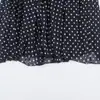 Ins ropa de mujer al por mayor estilo europeo y americano de la cruz hebilla de metal retro lunares cuello halter vestido midi 1165169