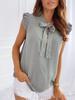 2020Wish Aliexpress Ebay Más Vendido Transfronterizo Europeo y Americano Lunares Lazo Cuello Sin Mangas Camisa Tops para Mujer