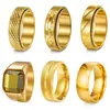 Anel de Aço Inoxidável Que Não Desbota, Estilo Minimalista Europeu e Americano de Nicho de Alta Qualidade, Anel de Aço Titânio de 8mm de Largura, Modelo Popular