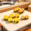 Juguete de resina de hamburguesa simulada, hamburguesa tamaño mini, funda de teléfono con pegamento de crema DIY, comida para casa de muñecas