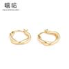 Xigu E0302 S925 Pendientes de plata de ley con diseño de giro de moda, pendientes sencillos de estilo francés, pendientes pequeños de estilo frío