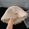 Sombrero de pescador de punto con flecos color marrón retro Melard para mujer, moderno y cálido para otoño e invierno, adecuado para tallas de cabeza grandes, sombrero tipo cubo de lana