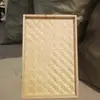 Cesta de bambu quadrada trançada para peneirar, produtos de bambu, porta-retrato, pintura, secagem de chá e remédios, peneira de bambu para secagem doméstica, adequada para restaurantes de hot pot.