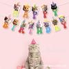 Bolo decorativo para festa de aniversário de gato, papelão espiral, banner para festa de aniversário de gato de estimação, suprimentos decorativos