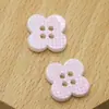 Botón de Resina con Estampado de Cuadros y Trébol de Cuatro Hojas Botón de Cuatro Agujeros Versátil para Ropa Camisa Chaqueta Botón de Accesorio DIY