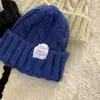 Gorro de Punto de Algodón Transfronterizo Fábrica Personalizada Pegatina para Cabeza Grande Gorro de Punto LOGO Gorro Frío Otoño e Invierno Gorro para Protección de Orejas Venta al por Mayor Dropshipping