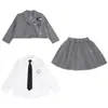 Conjunto de Roupa para Meninas 2026 Novo Estiloso Outono Acadêmico Infantil Uniforme JK Saia para Alunos do Ensino Fundamental Moda Primavera e Outono