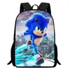 Mochila Sonic the Hedgehog 3 Mochila de Camada Única Sonic the Hedgehog 3 17 Polegadas Mochila Escolar de Grande Capacidade