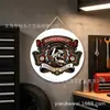 Decoración Pintura Tienda de Barbería Gótica Oscura Patrón de Calavera Personalizable Pintura de Placa de Estaño Planchuela 20/30cm