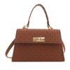 Bolsas de Mão Femininas em Relevo da Moda 2024 Verão Novo Estilo Estilo Feminino Cor Sólida Fecho Giratório Bolsa Tiracolo Transversal de Ombro
