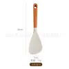 Juego de espátulas de silicona, resistentes a altas temperaturas, para utensilios de cocina antiadherentes, espátula de cocina con mango de madera, cuchara para sopa, herramientas de cocina para el hogar