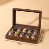 Caja de Almacenamiento para Relojes, Estante de Almacenamiento, Estuche Integrado para Relojes y Joyería, Caja de Exhibición de Relojes de Doble Capa con Tapa para Uso en el Hogar