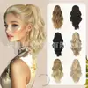 Peluca de coleta alta con ondas grandes estilo clip-on europea y americana para mujer, seda de alta temperatura, moderna, para citas, superventas, coleta rizada elástica